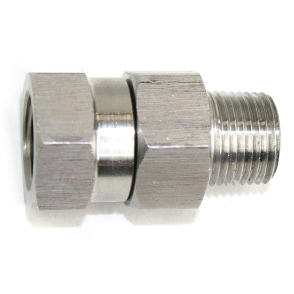 Interstate Pneumatics 3/8 Inch MPT x 3/8 Inch FPT Stainless Steel Swivel Fitting - 4000 PSI PW7166 - main